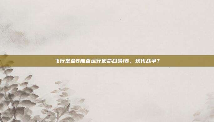 飞行堡垒6能否运行使命召唤16,现代战争?