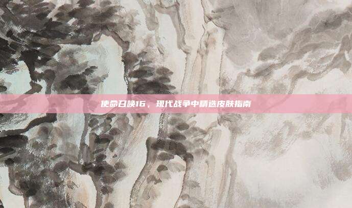 使命召唤16,现代战争中精选皮肤指南