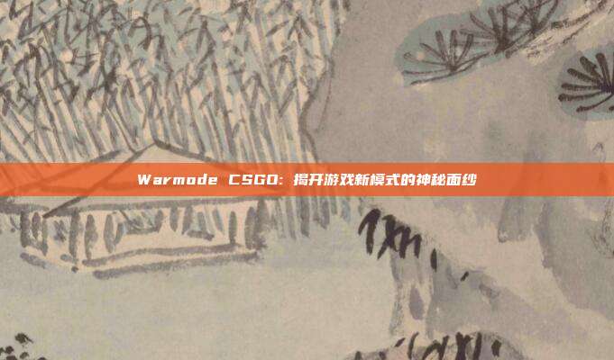 Warmode CSGO: 揭开游戏新模式的神秘面纱