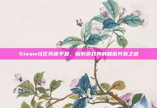 Steam社区风波平息,探索游戏界的和谐共处之道
