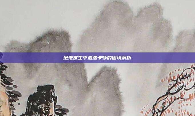 绝地求生中遭遇卡顿的困境解析