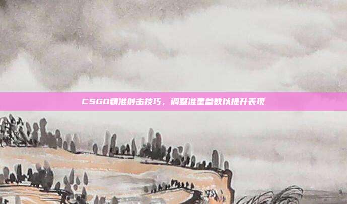 CSGO精准射击技巧,调整准星参数以提升表现