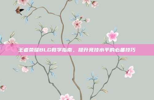 王者荣耀BLG教学指南,提升竞技水平的必备技巧