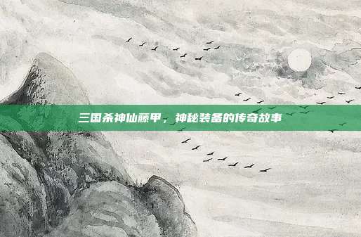三国杀神仙藤甲,神秘装备的传奇故事