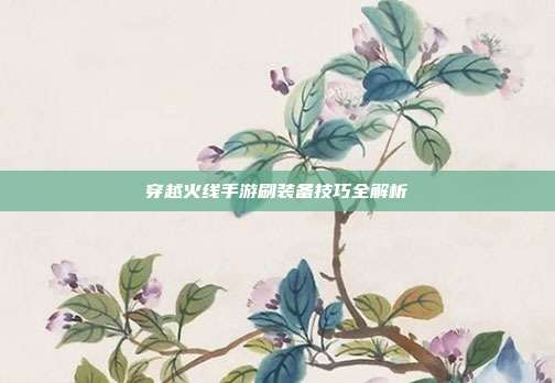穿越火线手游刷装备技巧全解析