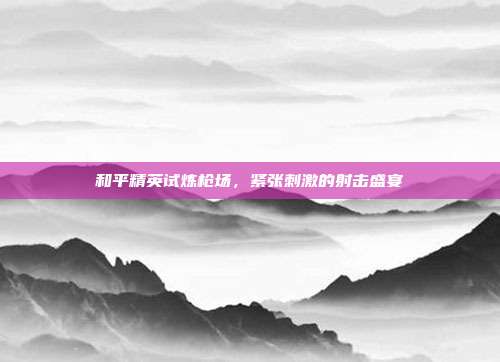 和平精英试炼枪场,紧张刺激的射击盛宴