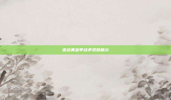 逆战黄金甲战矛视频展示