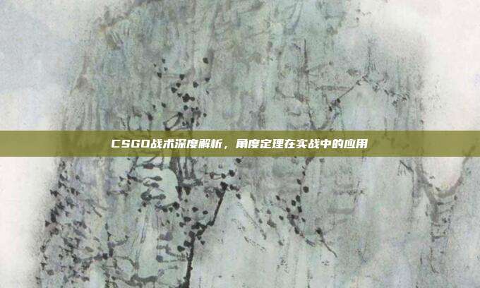 CSGO战术深度解析,角度定理在实战中的应用