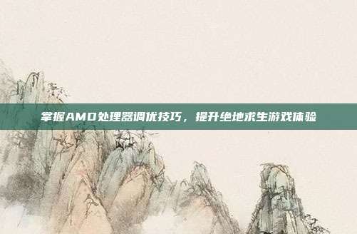 掌握AMD处理器调优技巧,提升绝地求生游戏体验