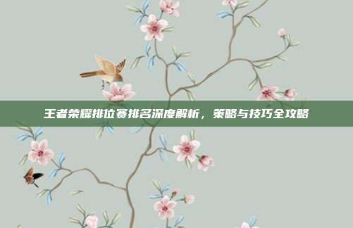 王者荣耀排位赛排名深度解析,策略与技巧全攻略