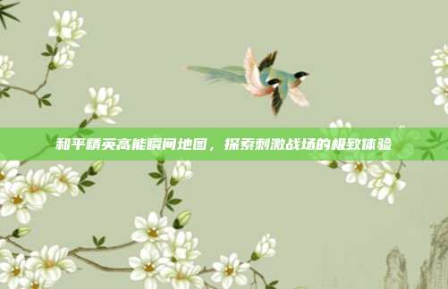 和平精英高能瞬间地图,探索刺激战场的极致体验