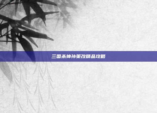 三国杀神孙策改精品攻略