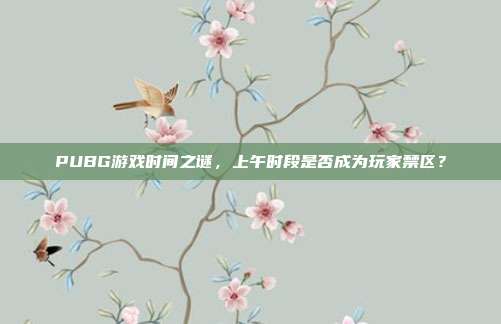 PUBG游戏时间之谜,上午时段是否成为玩家禁区?