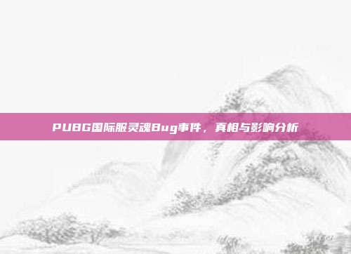 PUBG国际服灵魂Bug事件,真相与影响分析