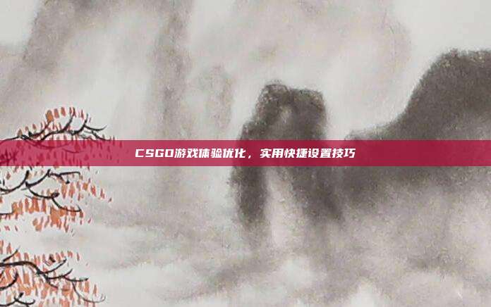 CSGO游戏体验优化,实用快捷设置技巧