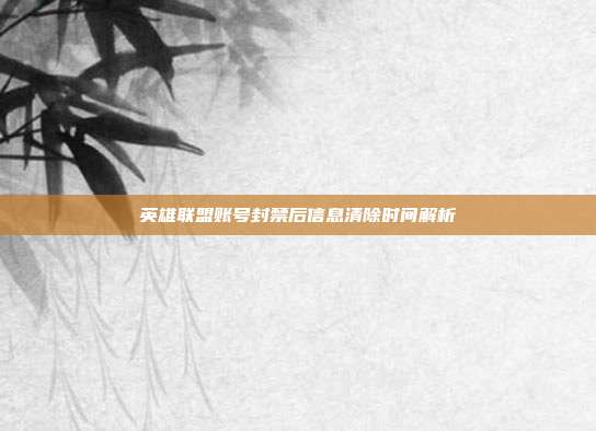 英雄联盟账号封禁后信息清除时间解析