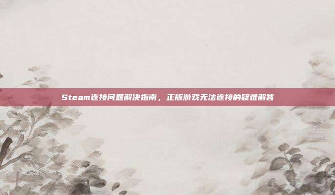 Steam连接问题解决指南,正版游戏无法连接的疑难解答