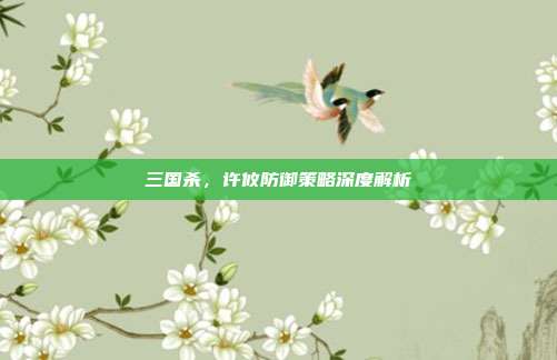 三国杀,许攸防御策略深度解析