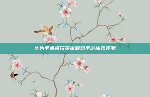 华为手机畅玩英雄联盟手游体验评测