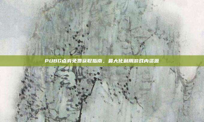 PUBG点券免费获取指南,最大化利用游戏内资源