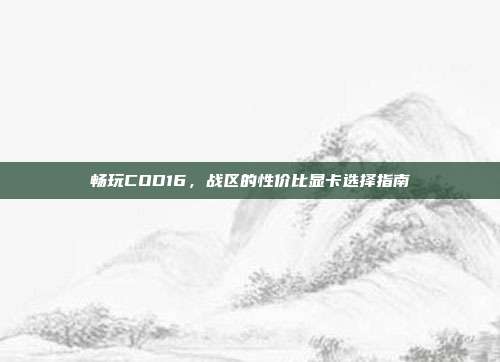 畅玩COD16,战区的性价比显卡选择指南