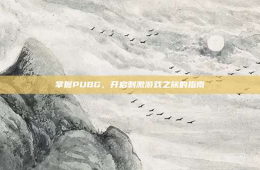 掌握PUBG,开启刺激游戏之旅的指南
