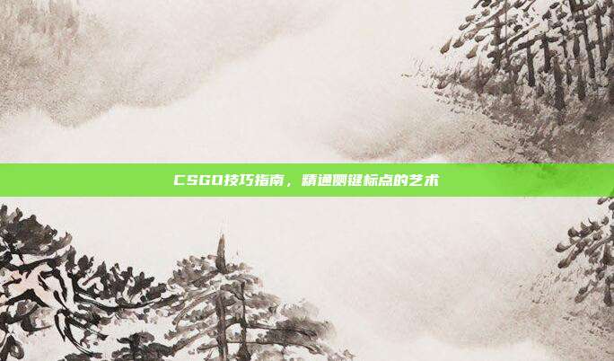 CSGO技巧指南,精通侧键标点的艺术