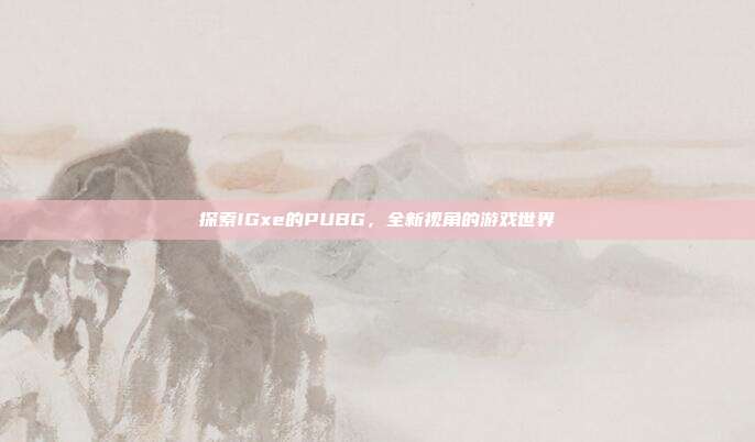 探索IGxe的PUBG,全新视角的游戏世界