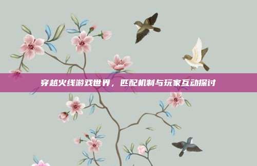 穿越火线游戏世界,匹配机制与玩家互动探讨