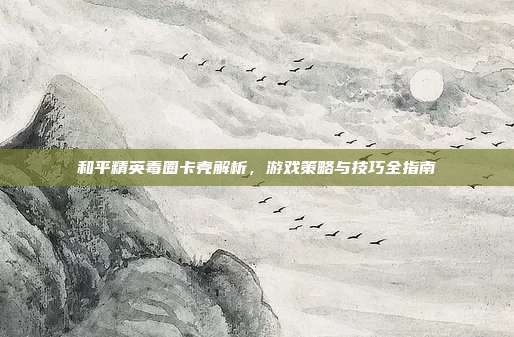 和平精英毒圈卡壳解析,游戏策略与技巧全指南
