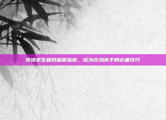 绝地求生极致画质指南,成为吃鸡高手的必备技巧