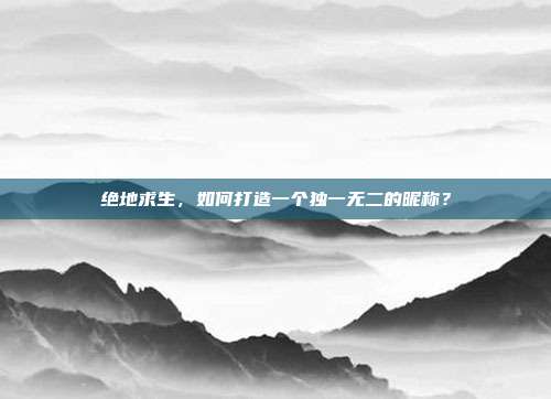 绝地求生,如何打造一个独一无二的昵称?