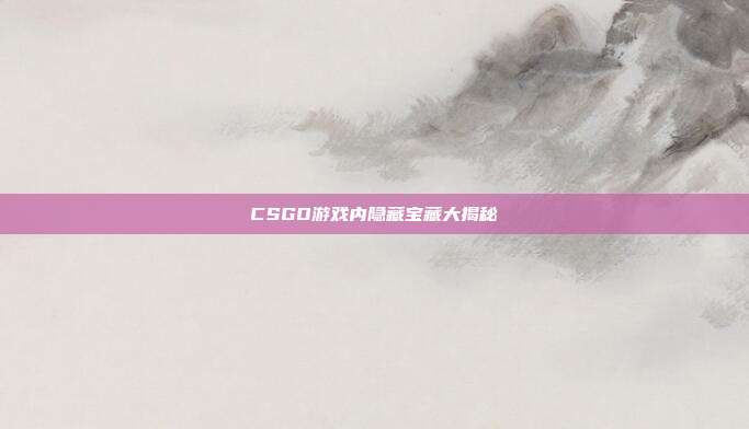 CSGO游戏内隐藏宝藏大揭秘
