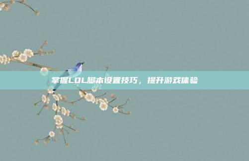 掌握LOL脚本设置技巧,提升游戏体验