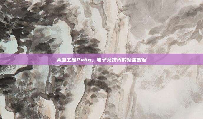 美国主播Pubg,电子竞技界的新星崛起