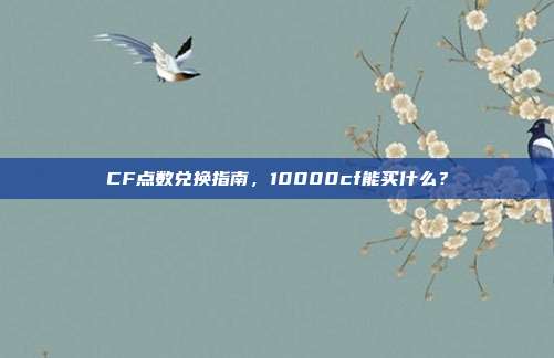 CF点数兑换指南,10000cf能买什么?