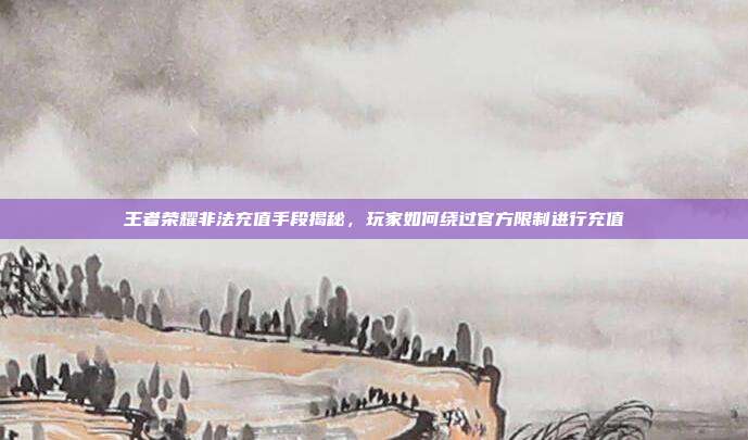 王者荣耀非法充值手段揭秘,玩家如何绕过官方限制进行充值