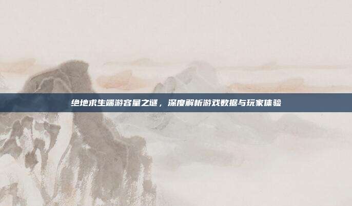 绝地求生端游容量之谜,深度解析游戏数据与玩家体验