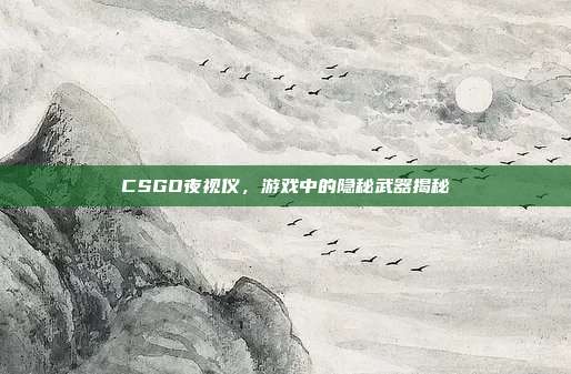 CSGO夜视仪,游戏中的隐秘武器揭秘