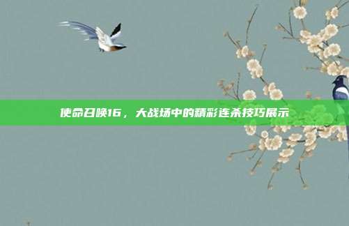 使命召唤16,大战场中的精彩连杀技巧展示