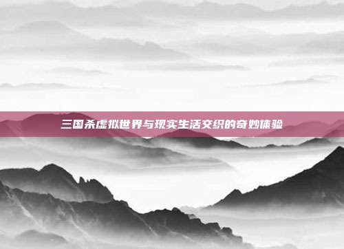三国杀虚拟世界与现实生活交织的奇妙体验