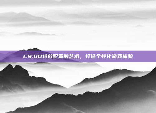 CS:GO特效配置的艺术,打造个性化游戏体验