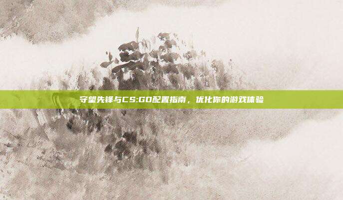 守望先锋与CS:GO配置指南,优化你的游戏体验