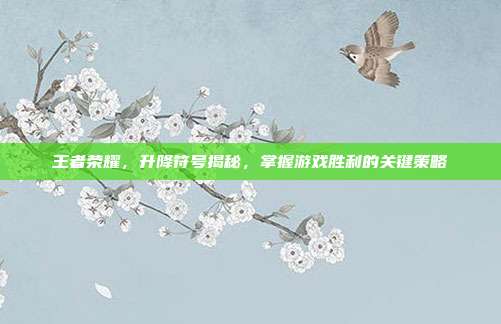 王者荣耀,升降符号揭秘,掌握游戏胜利的关键策略
