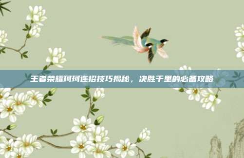 王者荣耀珂珂连招技巧揭秘,决胜千里的必备攻略