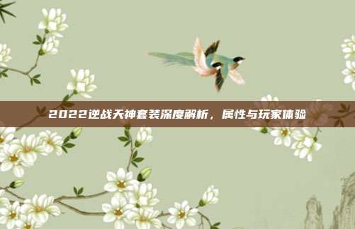 2022逆战天神套装深度解析,属性与玩家体验