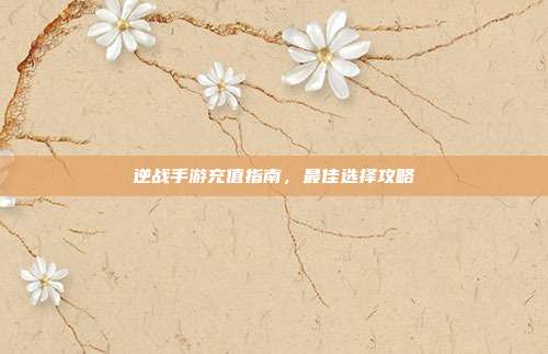 逆战手游充值指南,最佳选择攻略