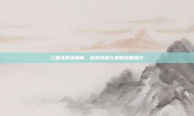 三国杀四杀解析,游戏术语与策略深度探讨