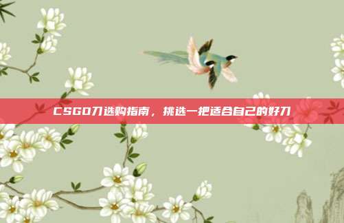 CSGO刀选购指南,挑选一把适合自己的好刀