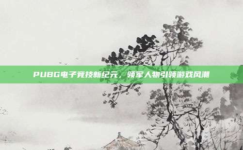 PUBG电子竞技新纪元,领军人物引领游戏风潮